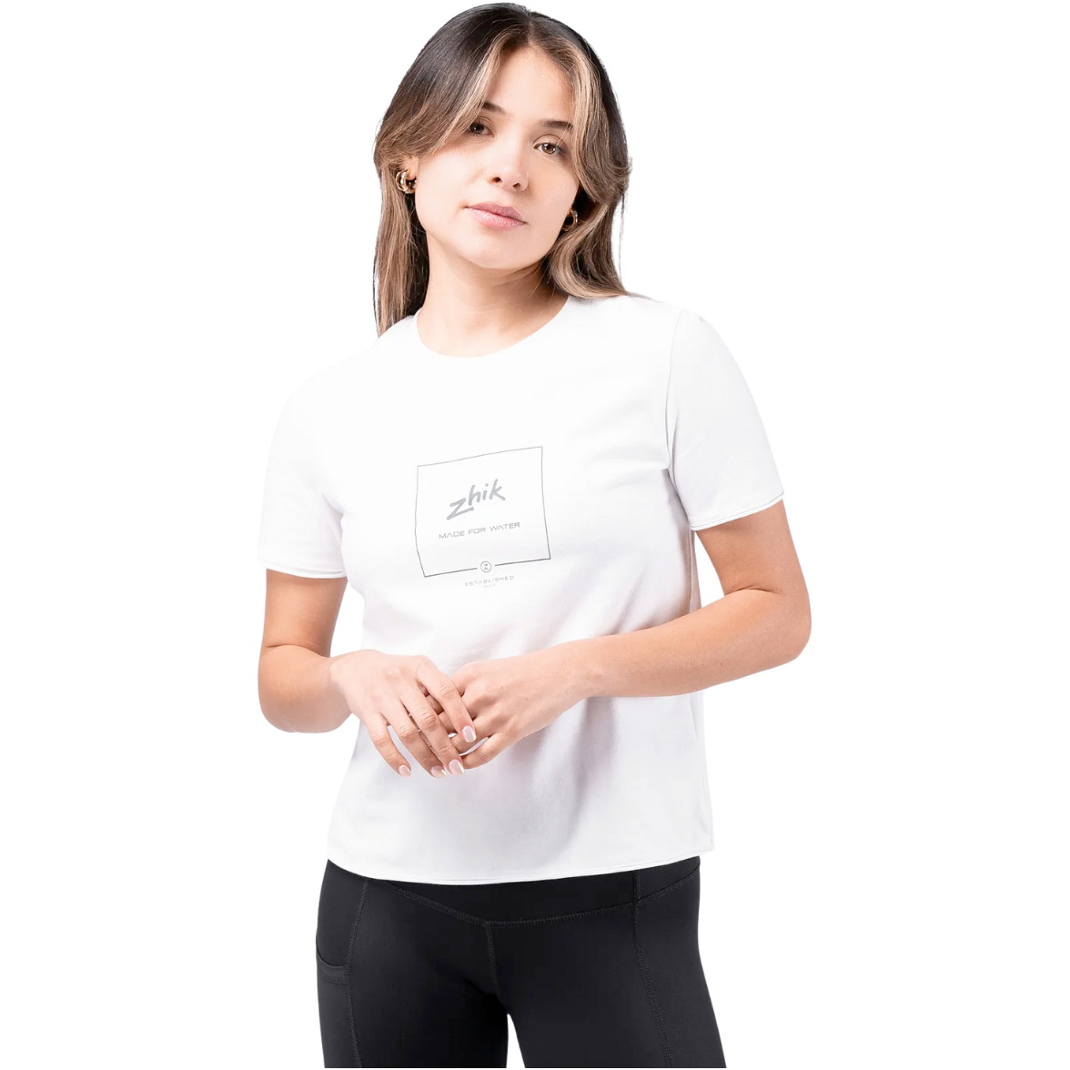 Zhik Femmes Tee-shirt En Coton Avec Logo TEE-0731-W-WHT - - White